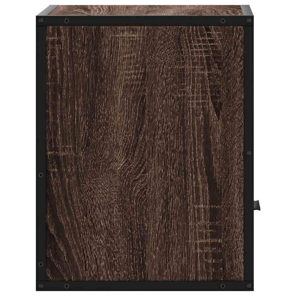 Veggmontert nattbord brun eik 40x31x39,5 cm