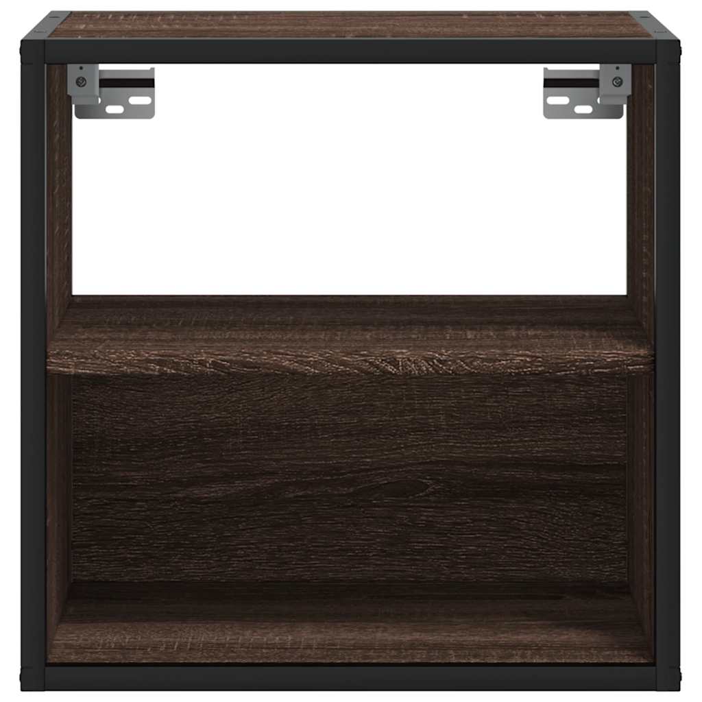 Veggmontert nattbord brun eik 40x31x39,5 cm