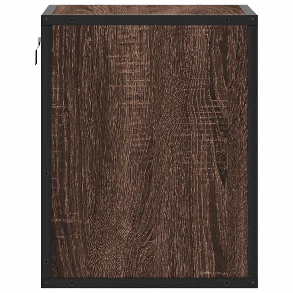 Veggmontert nattbord brun eik 40x31x39,5 cm