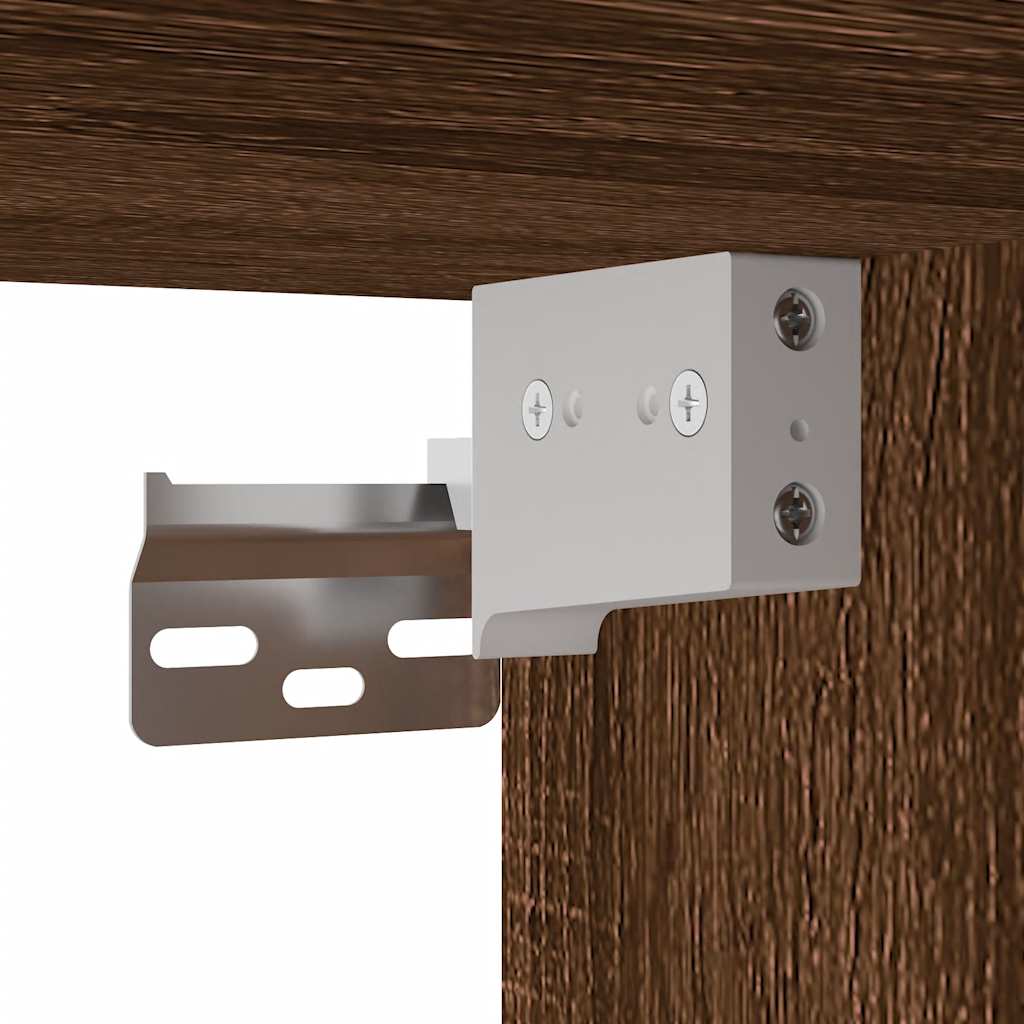 Veggmontert nattbord brun eik 40x31x39,5 cm