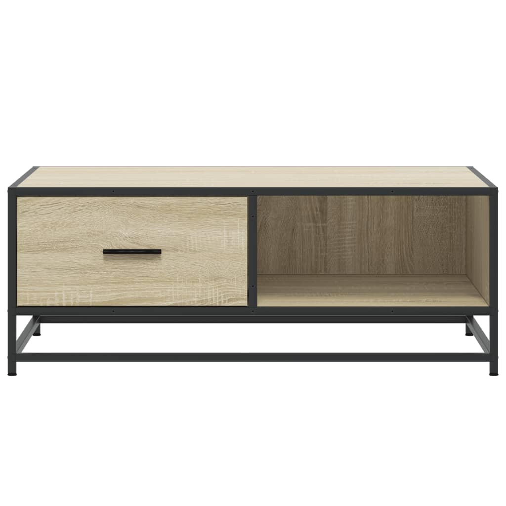 Salongbord sonoma eik 90x57x35 cm konstruert tre og metall