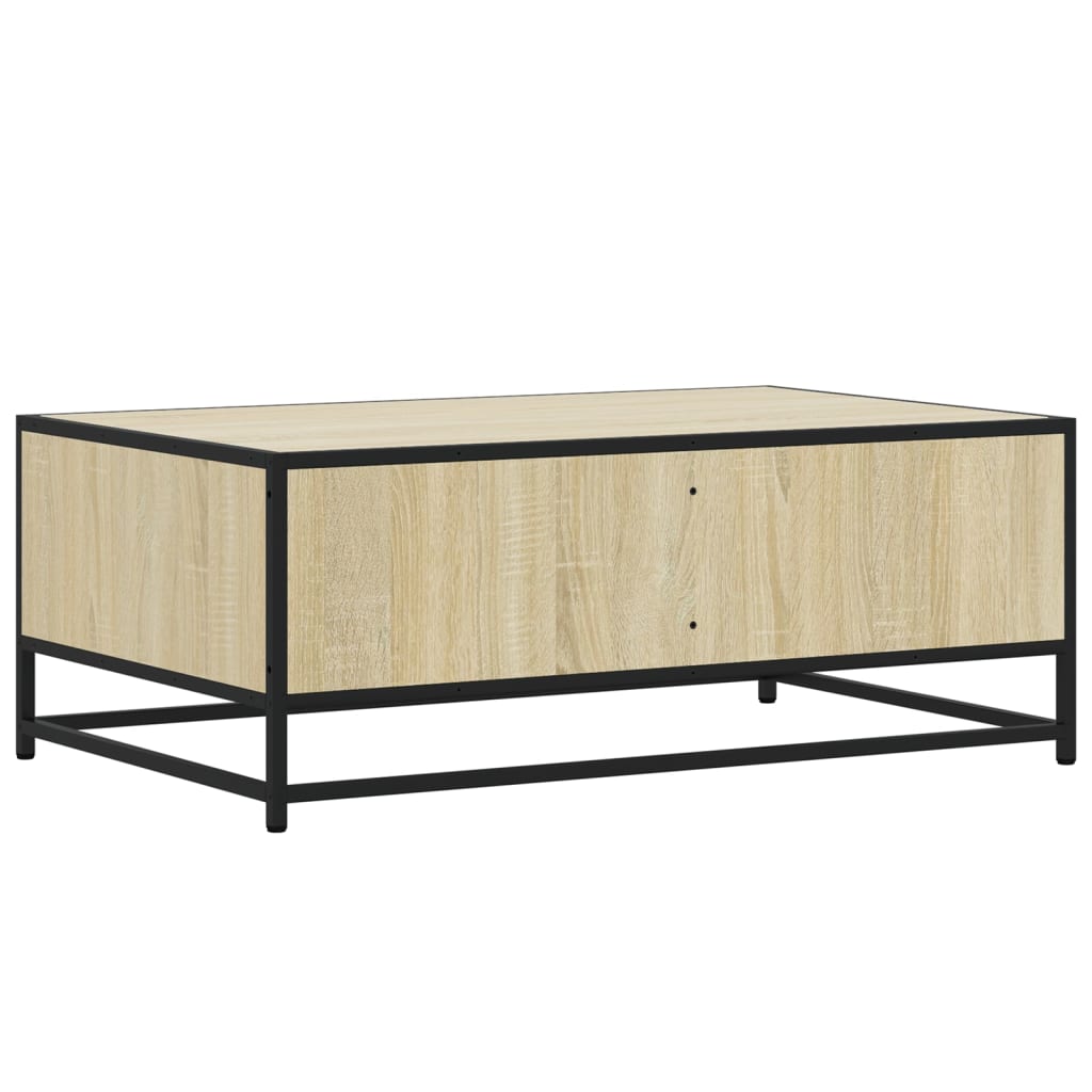 Salongbord sonoma eik 90x57x35 cm konstruert tre og metall