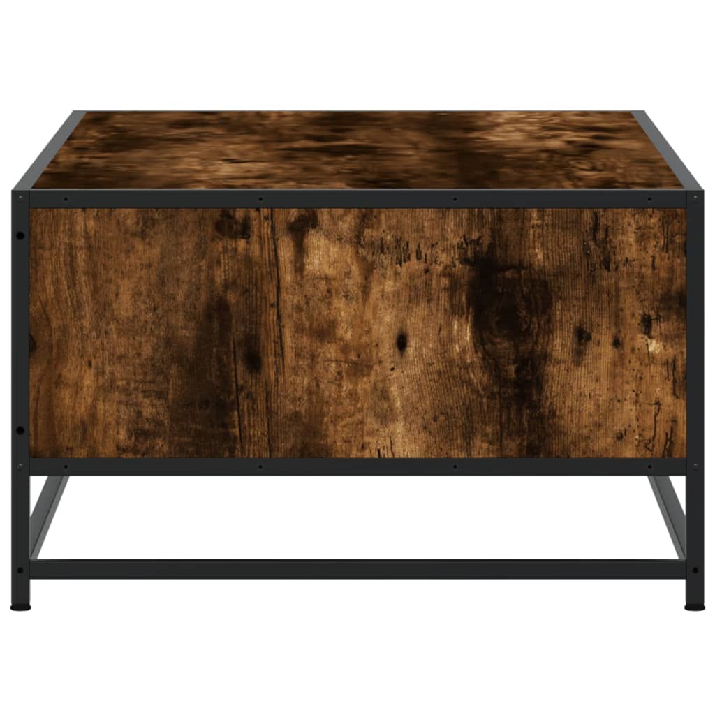 Salongbord røkt eik 100x57x35 cm konstruert tre og metall