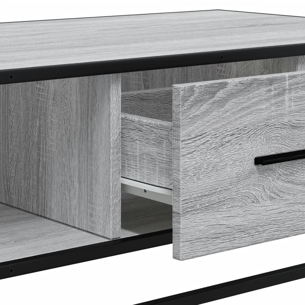 Salongbord grå sonoma 100x57x35 cm konstruert tre og metall