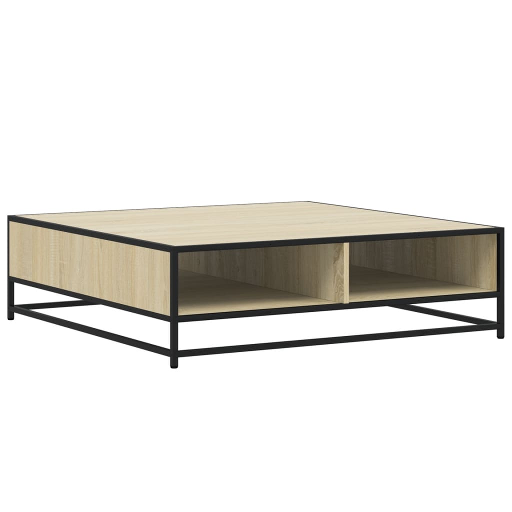 Salongbord sonoma eik 100x100x30 cm konstruert tre og metall