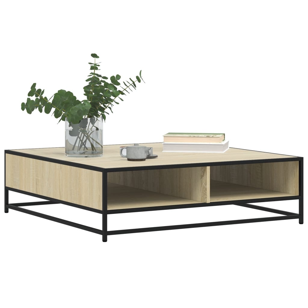 Salongbord sonoma eik 100x100x30 cm konstruert tre og metall