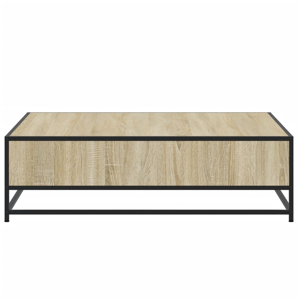 Salongbord sonoma eik 100x100x30 cm konstruert tre og metall