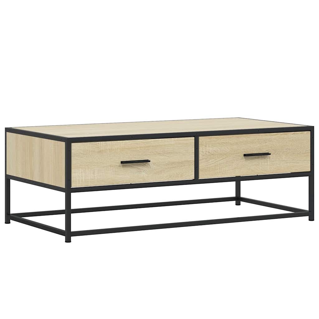 Salongbord sonoma eik 100x50x35 cm konstruert tre og metall
