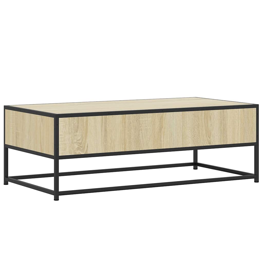 Salongbord sonoma eik 100x50x35 cm konstruert tre og metall