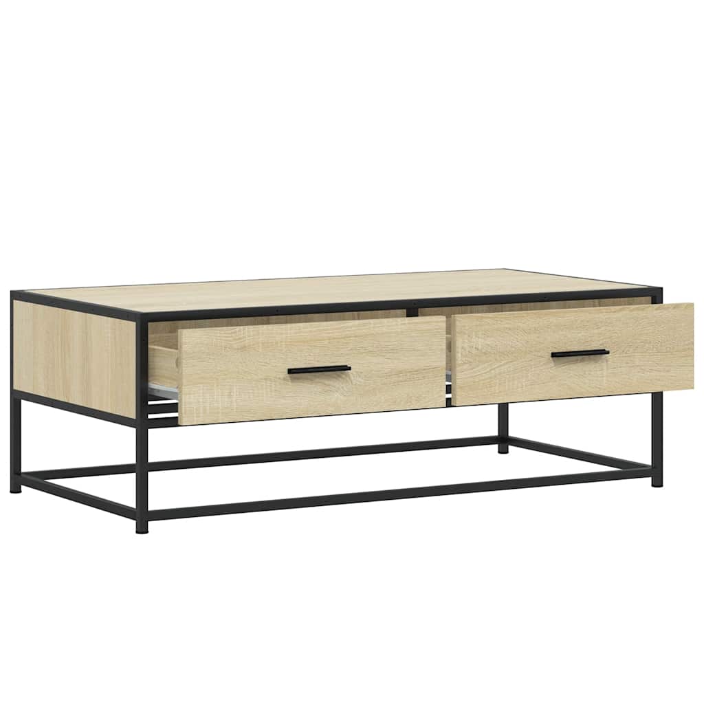 Salongbord sonoma eik 100x50x35 cm konstruert tre og metall