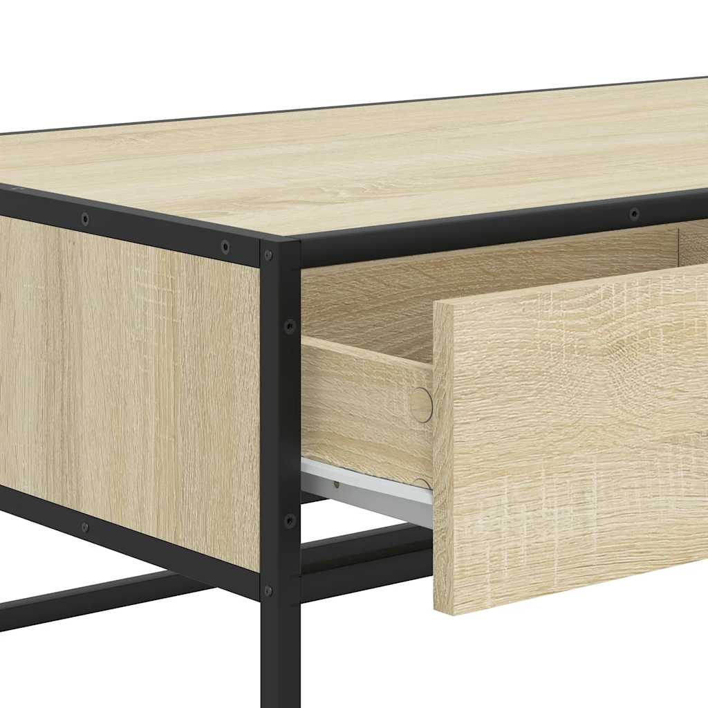 Salongbord sonoma eik 100x50x35 cm konstruert tre og metall