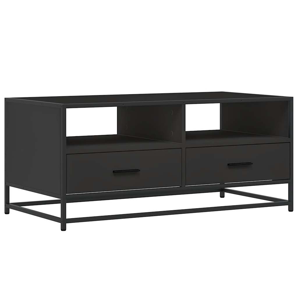 Salongbord svart 100x50x45 cm konstruert tre og metall