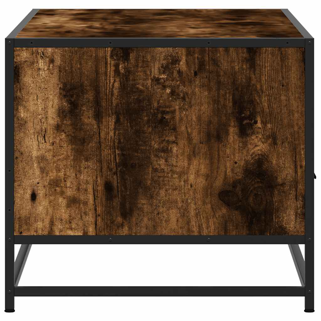 Salongbord røkt eik 100x50x45 cm konstruert tre og metall