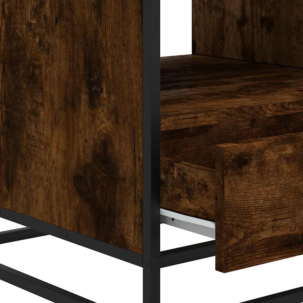 Salongbord røkt eik 100x50x45 cm konstruert tre og metall