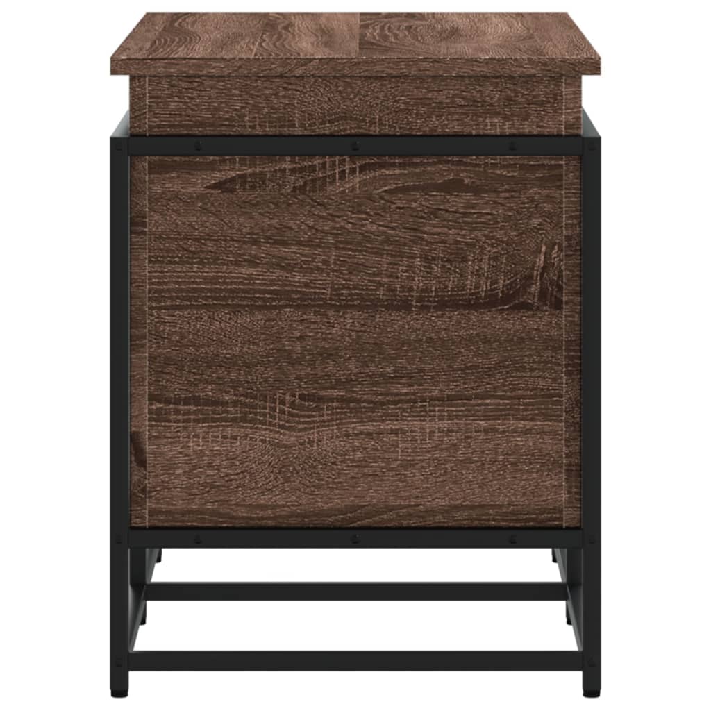 Oppbevaringsboks med lokk brun eik 80x40x51,5 cm konstruert tre