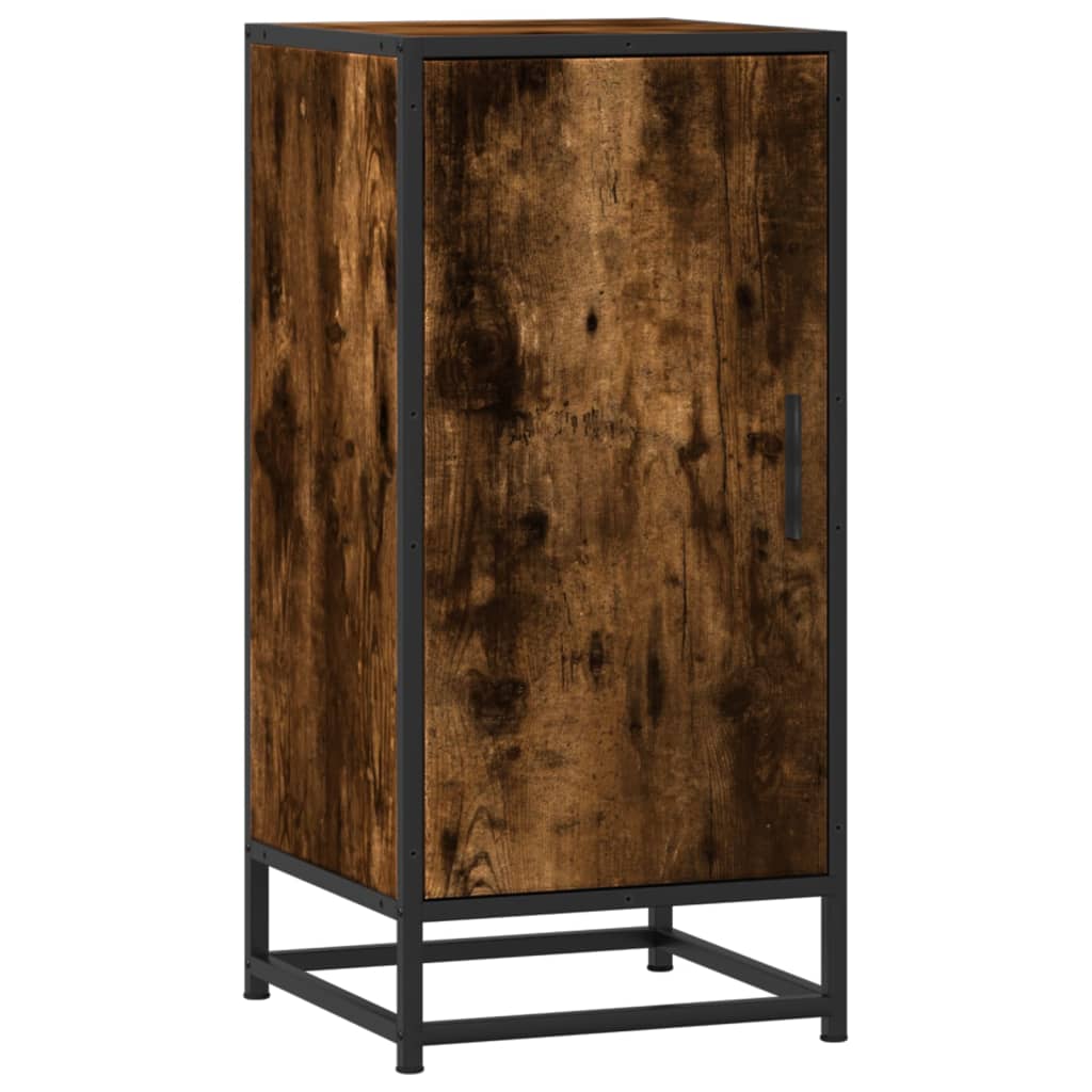 Skjenk røkt eik 35,5x35x76 cm konstruert tre og metall