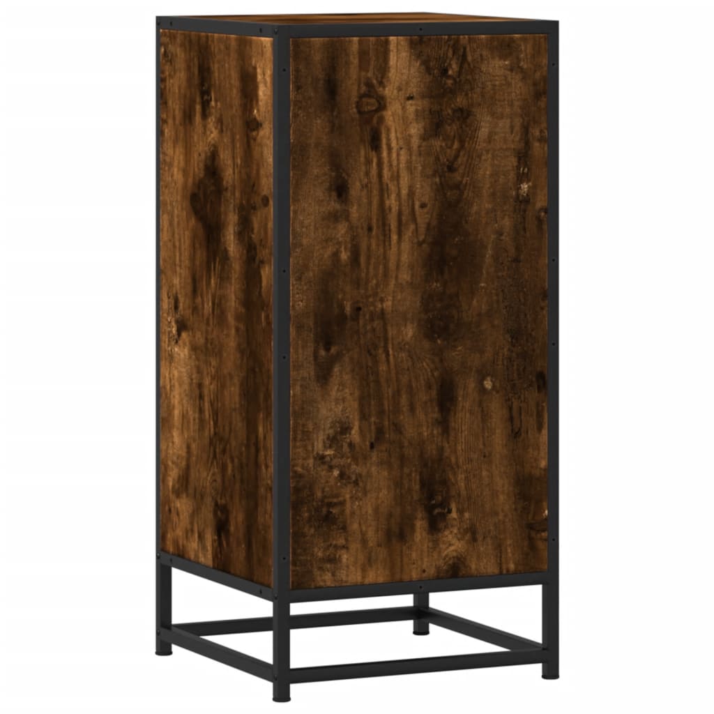 Skjenk røkt eik 35,5x35x76 cm konstruert tre og metall