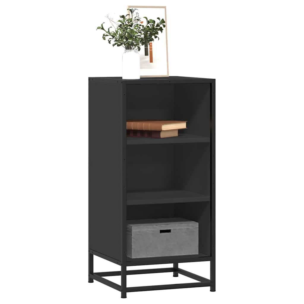 Skjenk svart 35,5x35x76 cm konstruert tre og metall