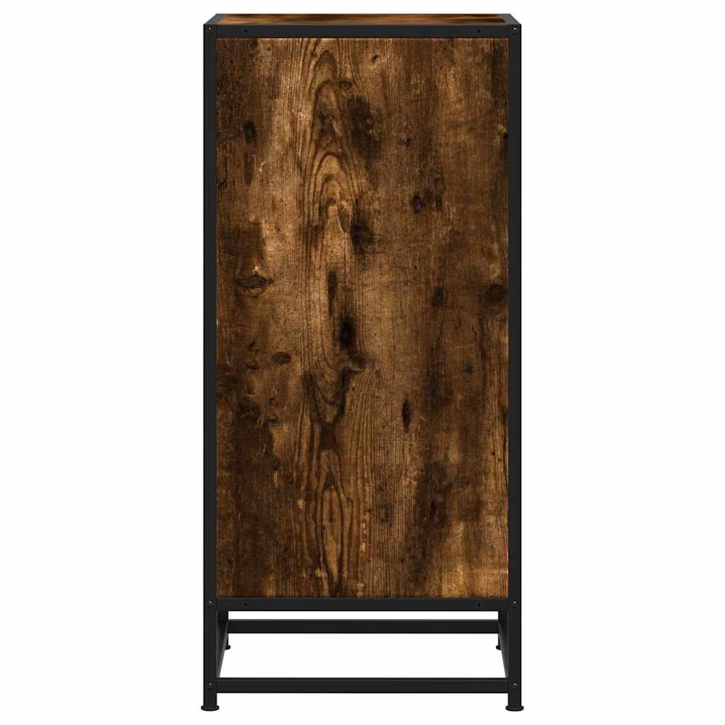 Skjenk røkt eik 35,5x35x76 cm konstruert tre og metall