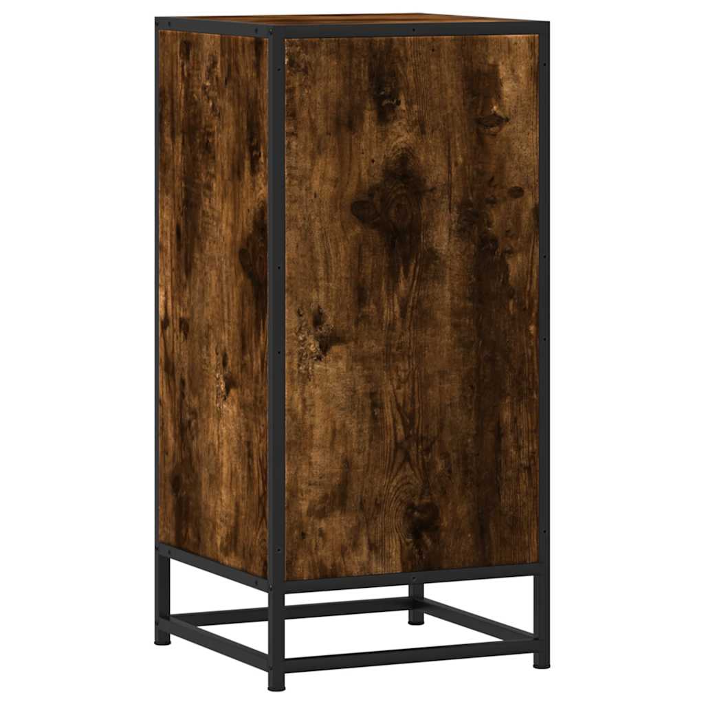 Skjenk røkt eik 35,5x35x76 cm konstruert tre og metall