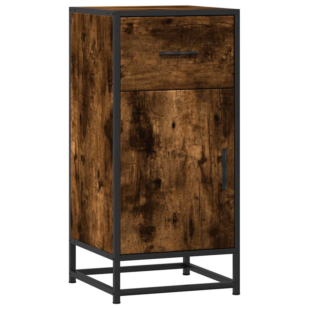 Skjenk røkt eik 35,5x35x76 cm konstruert tre og metall