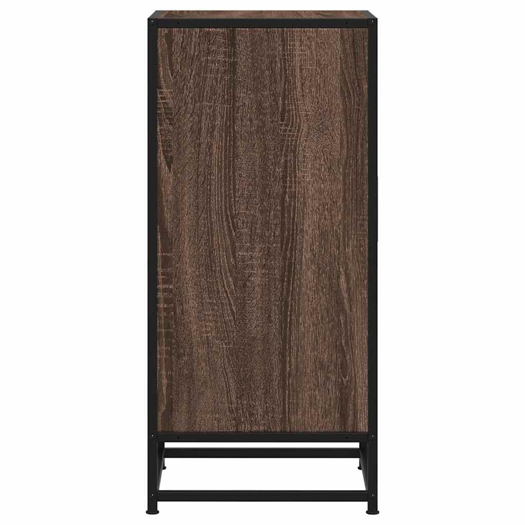 Skjenk brun eik 35,5x35x76 cm konstruert tre og metall
