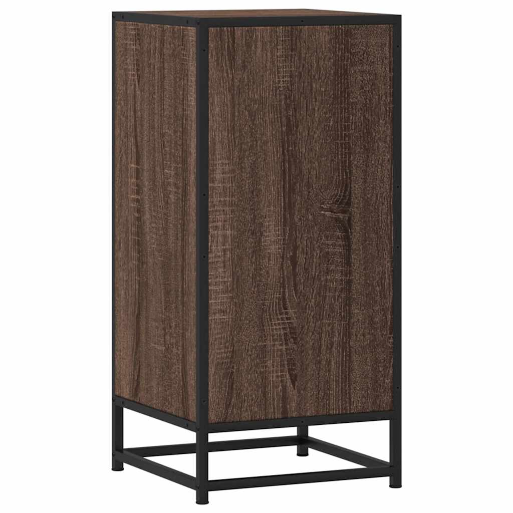 Skjenk brun eik 35,5x35x76 cm konstruert tre og metall