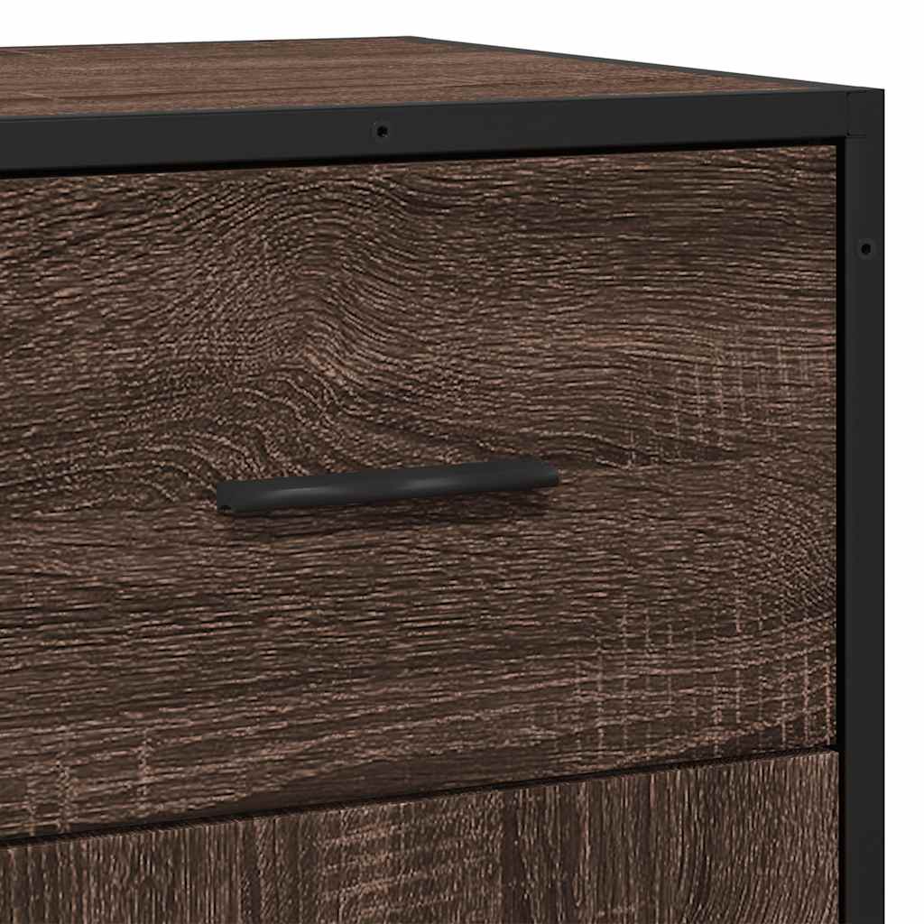 Skjenk brun eik 35,5x35x76 cm konstruert tre og metall