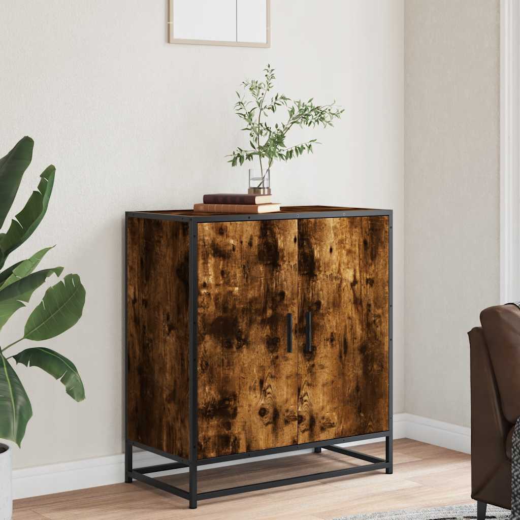 Skjenk røkt eik 68x35x76 cm konstruert tre og metall