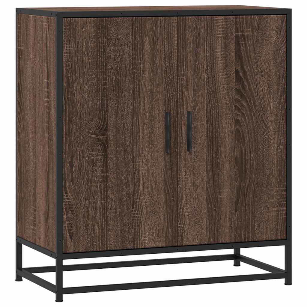 Skjenk brun eik 68x35x76 cm konstruert tre og metall