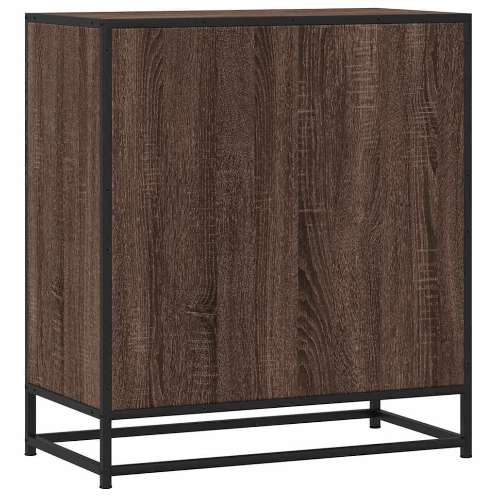Skjenk brun eik 68x35x76 cm konstruert tre og metall