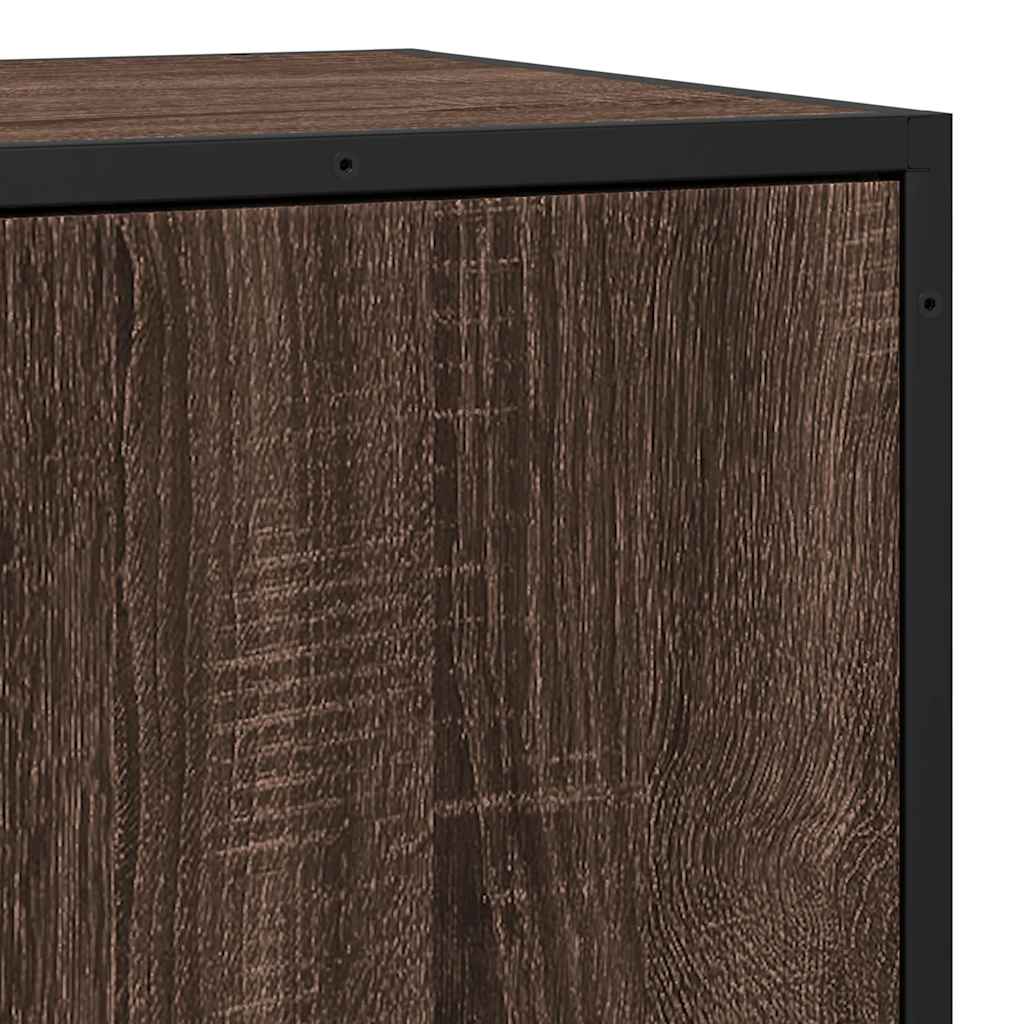 Skjenk brun eik 68x35x76 cm konstruert tre og metall