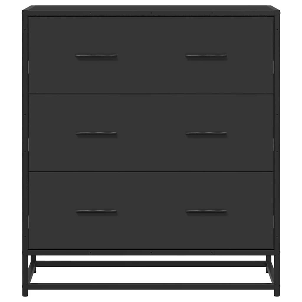 Skjenk svart 68x35x76 cm konstruert tre og metall