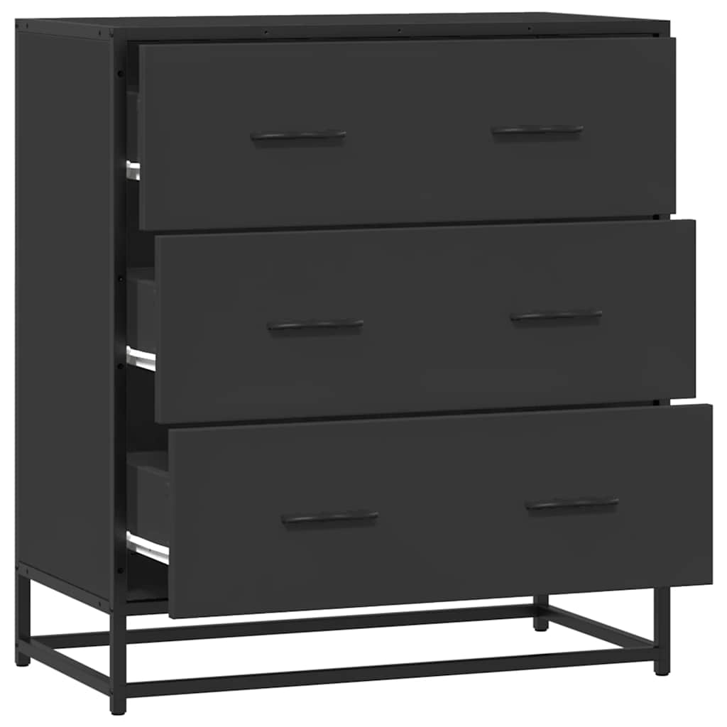 Skjenk svart 68x35x76 cm konstruert tre og metall