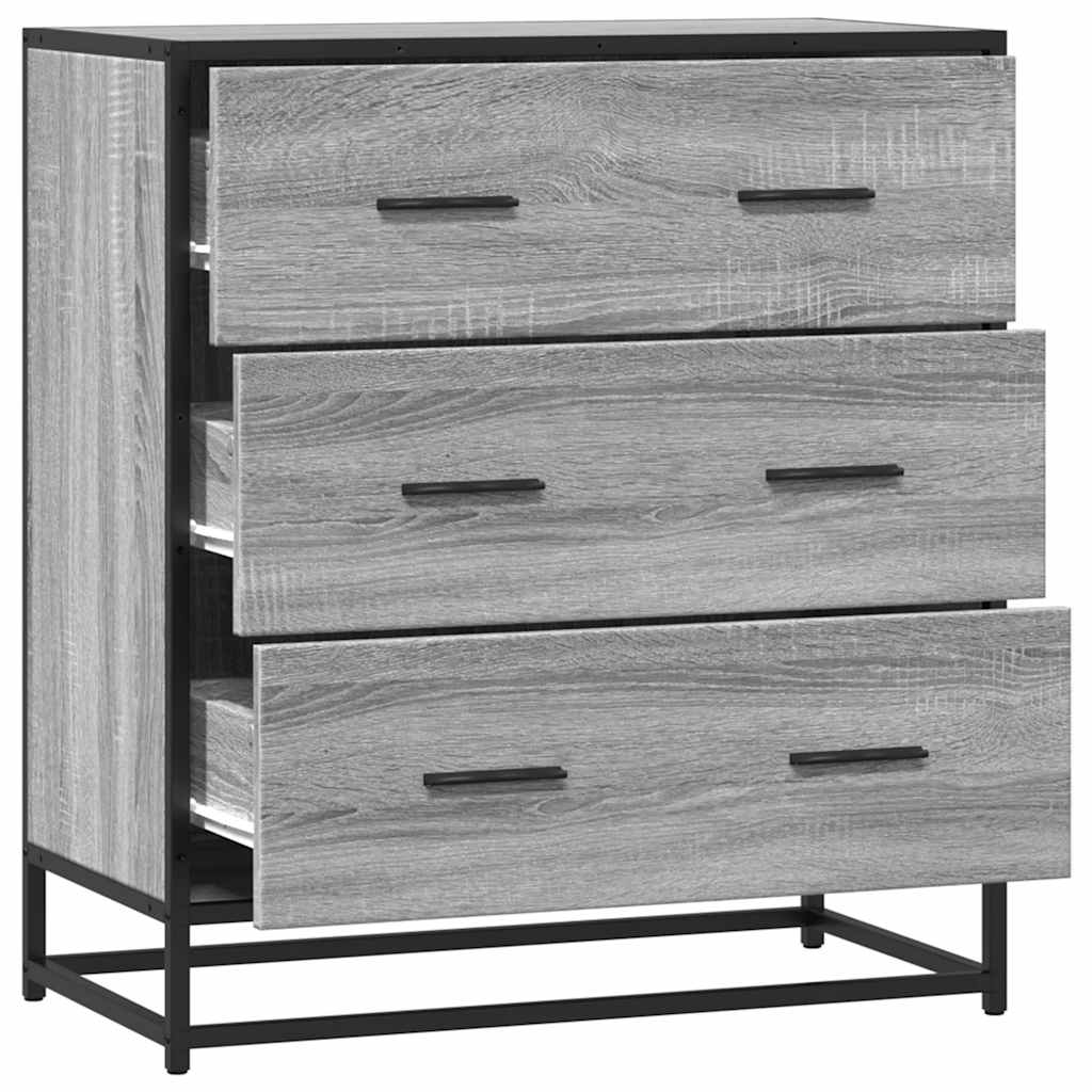 Skjenk grå sonoma 68x35x76 cm konstruert tre og metall