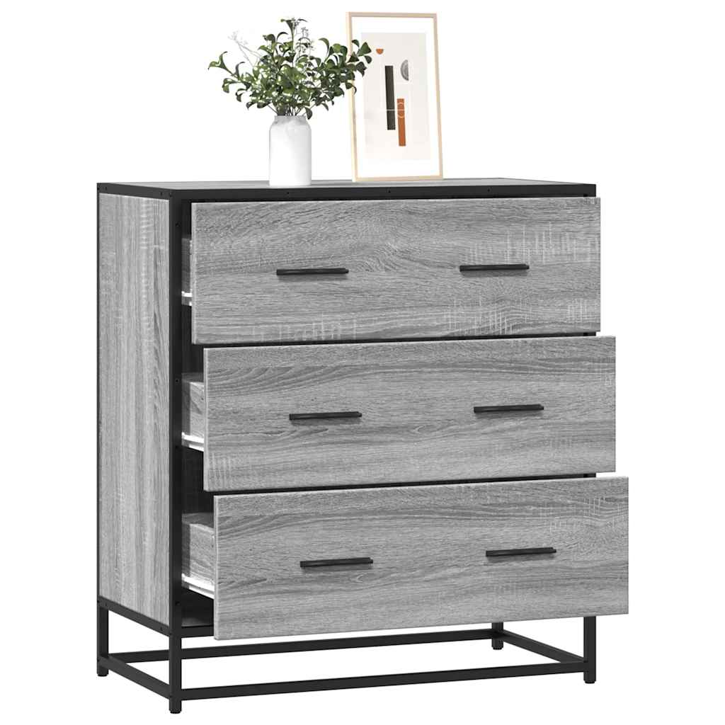 Skjenk grå sonoma 68x35x76 cm konstruert tre og metall