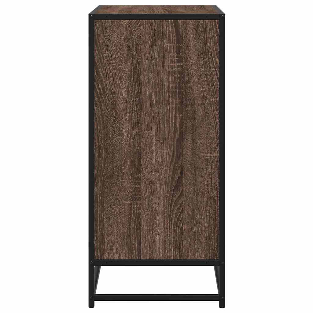 Skjenk brun eik 68x35x76 cm konstruert tre og metall