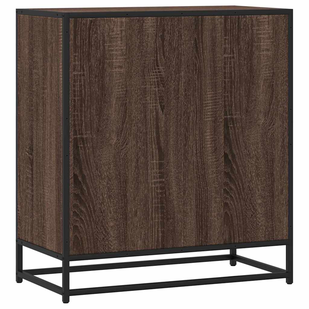Skjenk brun eik 68x35x76 cm konstruert tre og metall