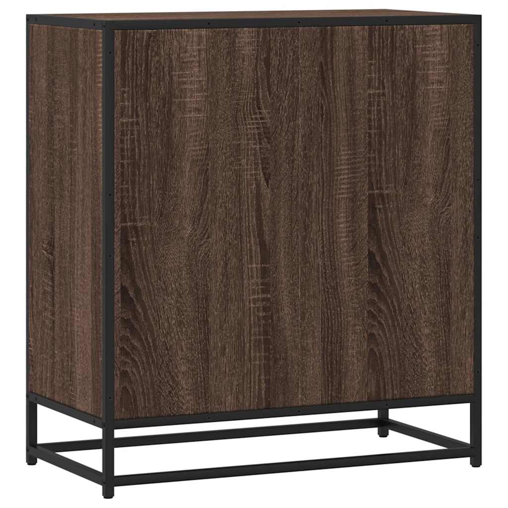 Skjenk brun eik 68x35x76 cm konstruert tre og metall