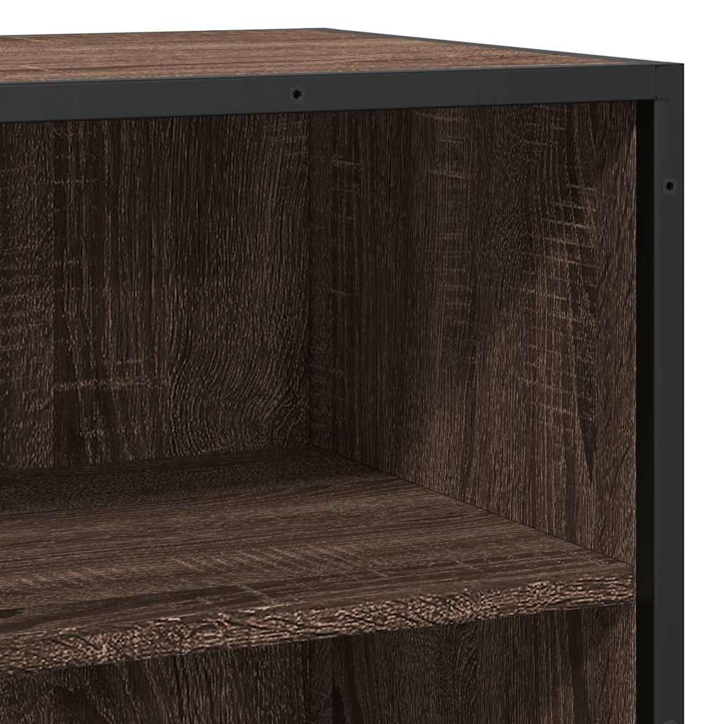 Skjenk brun eik 68x35x76 cm konstruert tre og metall
