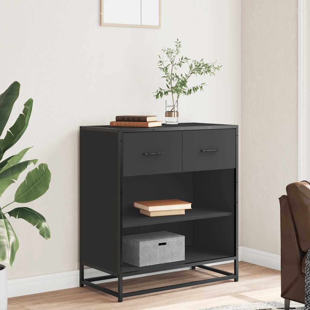 Skjenk svart 68x35x76 cm konstruert tre