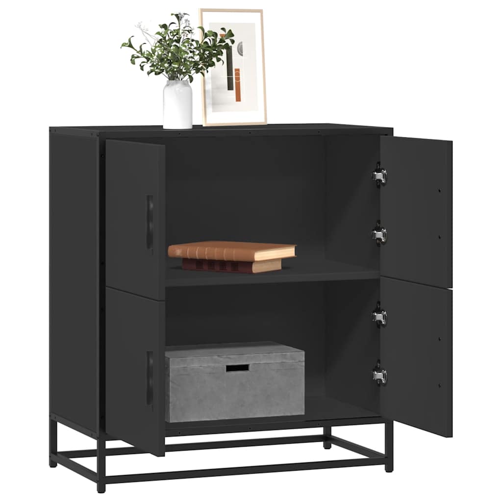 Skjenk svart 68x35x76 cm konstruert tre