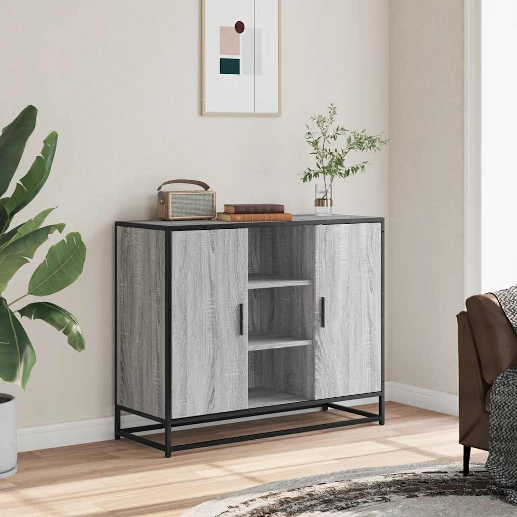 Skjenk grå sonoma eik 92x35x76 cm konstruert tre