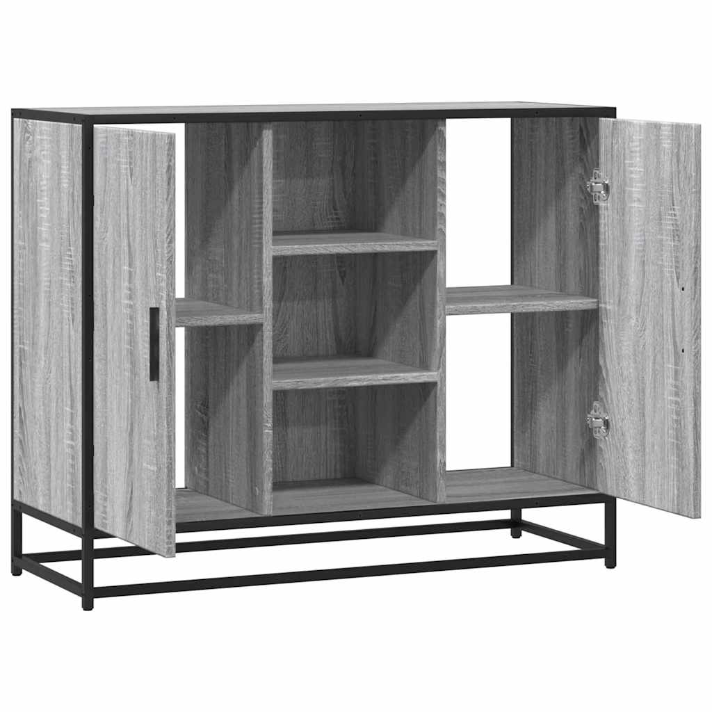 Skjenk grå sonoma eik 92x35x76 cm konstruert tre