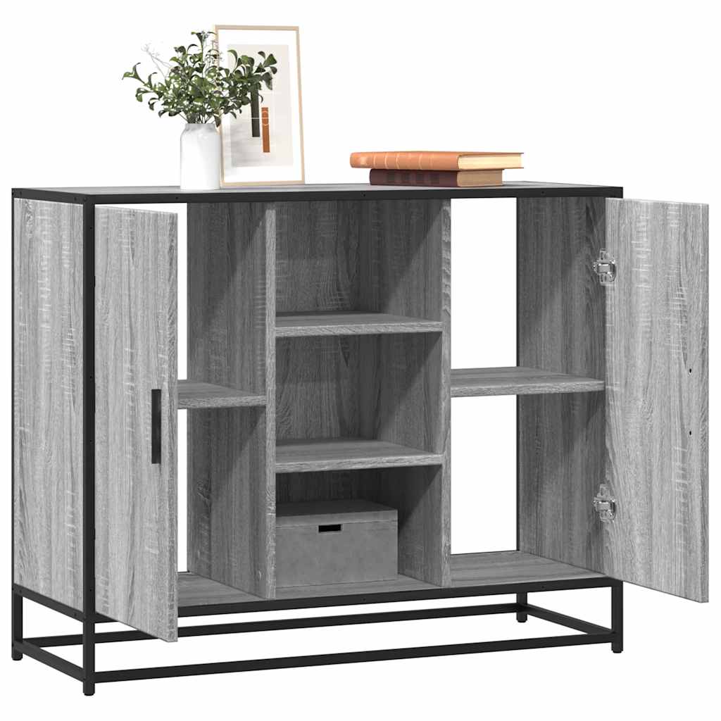 Skjenk grå sonoma eik 92x35x76 cm konstruert tre