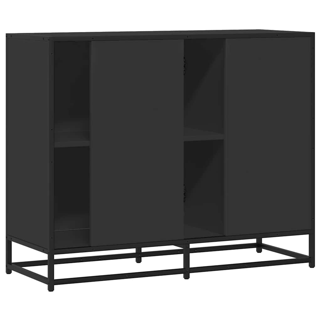 Skjenk svart 92x35x76 cm konstruert tre