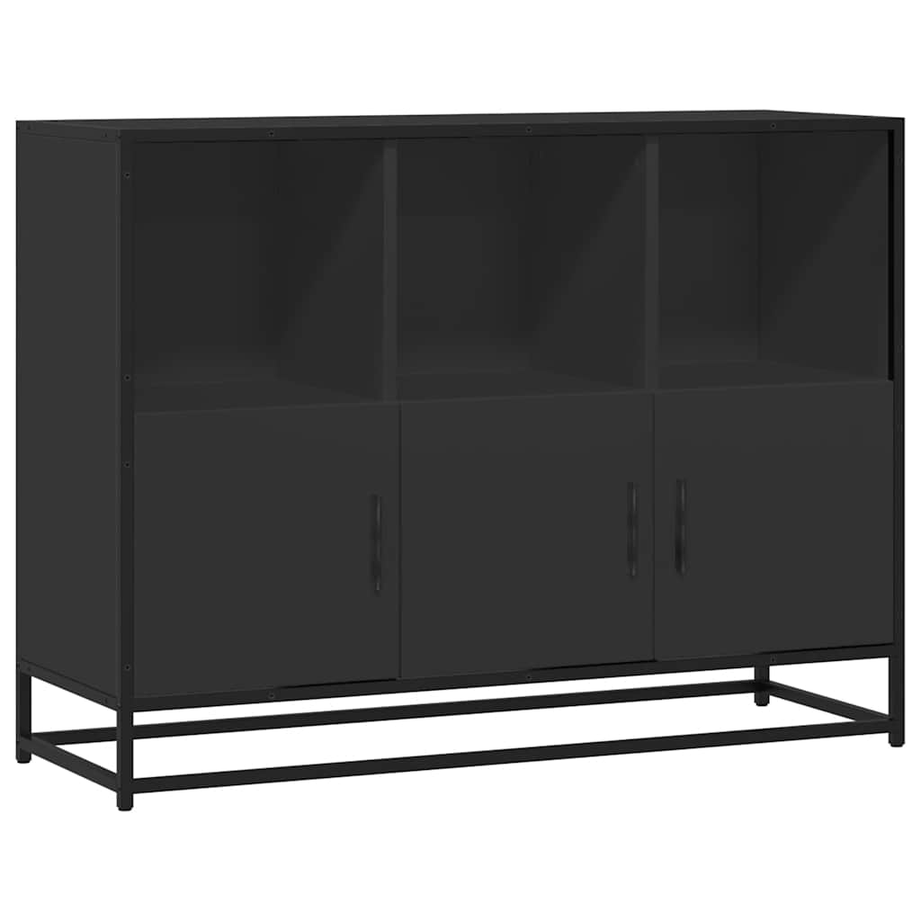 Skjenk svart 100x35x76 cm konstruert tre
