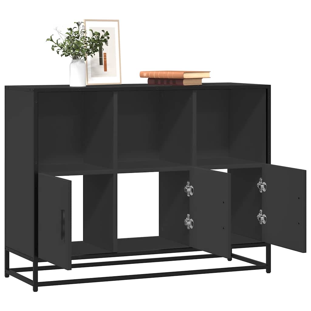 Skjenk svart 100x35x76 cm konstruert tre
