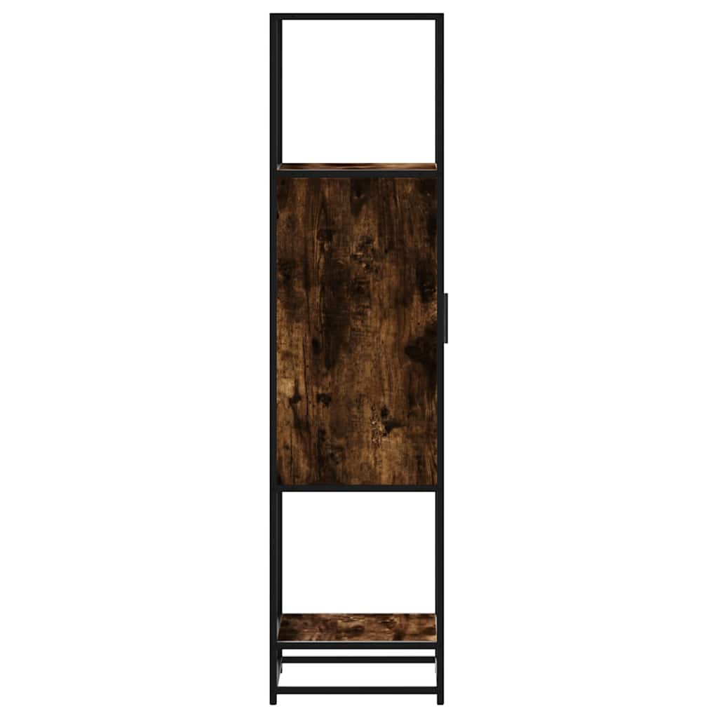 Highboard røkt eik 35,5x35x139 cm konstruert tre og metall