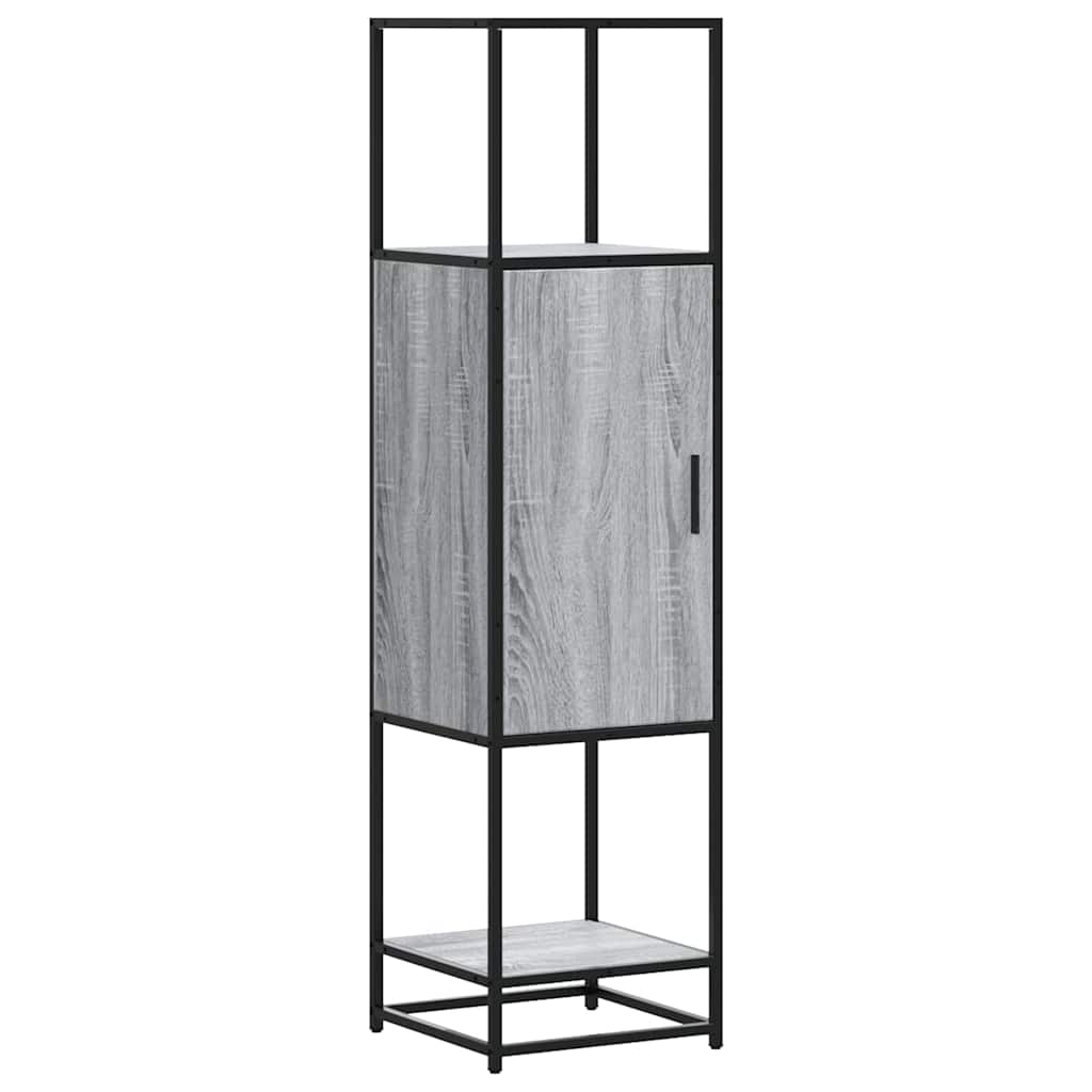 Highboard grå sonoma 35,5x35x139 cm konstruert tre og metall